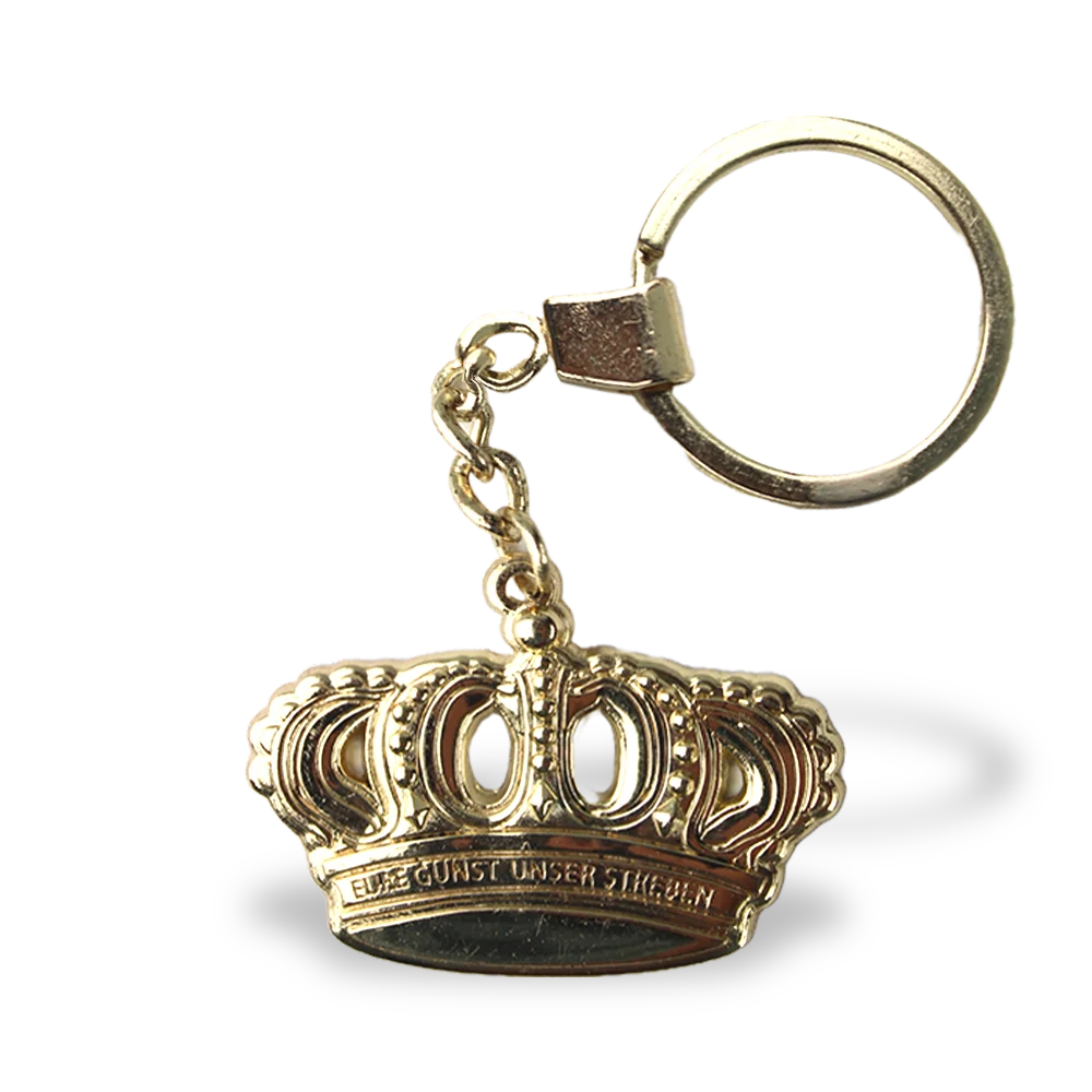 metal engraved crown silver keychain