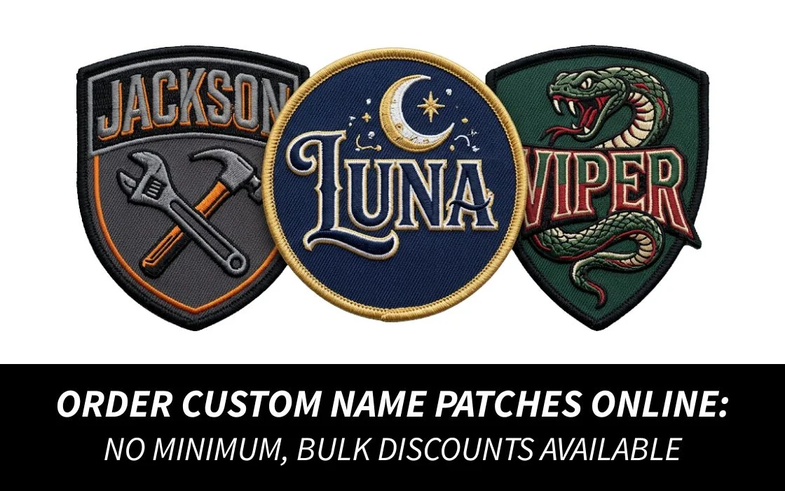 Order Custom Name Patches Online_ No Minimum, Bulk Discounts Available